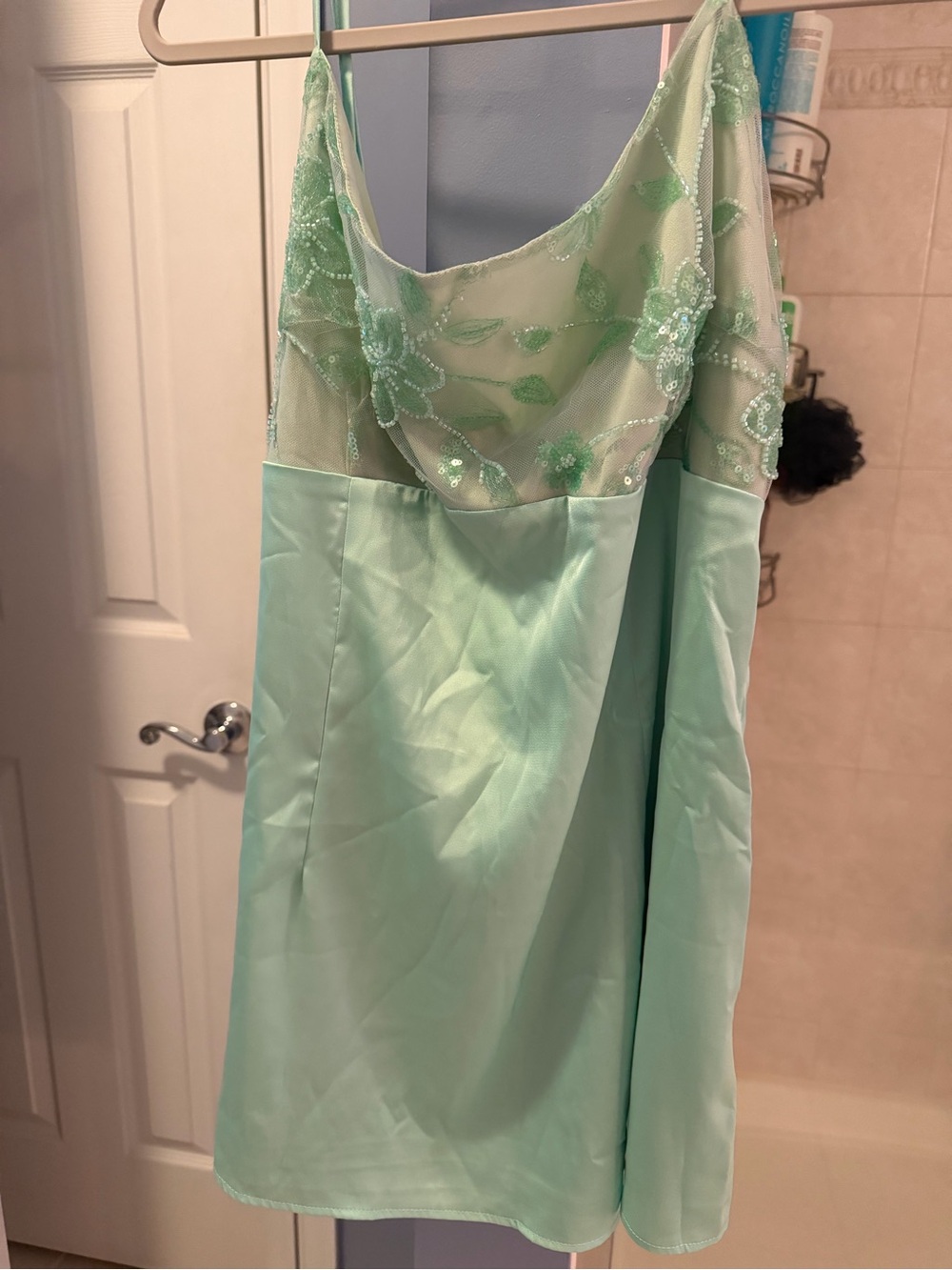 Peppermayo Zion Sage Beaded Mini Dress